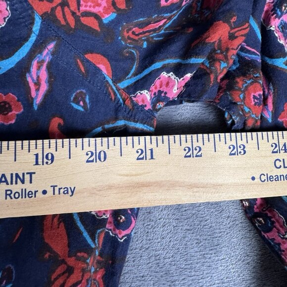 Lucky Brand Womens Top Large Joan Shirt Button Long Sleeve Boho Floral Batik - Picture 5 of 9